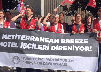 TİP, Mediterranean Breeze Hotel çalışanları için Görev Holding önünden seslendi