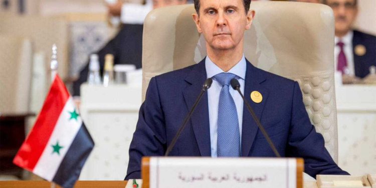 This handout picture provided by the Saudi Press Agency (SPA) on November 11, 2023, shows Syrian president Bashar al-Assad attending an emergency meeting of the Arab League and the Organisation of Islamic Cooperation (OIC), in Riyadh. - Arab leaders and Iran's president are in the Saudi capital on November 11, for a summit meeting expected to underscore demands that Israel's war in Gaza end before the violence draws in other countries. The emergency meeting of the Arab League and the Organisation of Islamic Cooperation (OIC) comes after Hamas militants' bloody October 7 attacks that Israeli officials say left about 1,200 people dead and 239 taken hostage. (Photo by SAUDI PRESS AGENCY / AFP) / RESTRICTED TO EDITORIAL USE - MANDATORY CREDIT "AFP PHOTO / HO/ SAUDI PRESS AGENCY" - NO MARKETING NO ADVERTISING CAMPAIGNS - DISTRIBUTED AS A SERVICE TO CLIENTS - RESTRICTED TO EDITORIAL USE - MANDATORY CREDIT "AFP PHOTO / HO/ SAUDI PRESS AGENCY" - NO MARKETING NO ADVERTISING CAMPAIGNS - DISTRIBUTED AS A SERVICE TO CLIENTS /